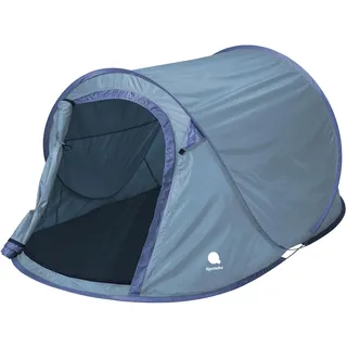 Pop Up Wurfzelt für 2-3 Personen in blau, grün oder Silber - Trekking und Camping Sofortzelt - Automatisches Sofortzelt Einhandzelt Zelt inklusive Heringe + Spannseile wasserdicht