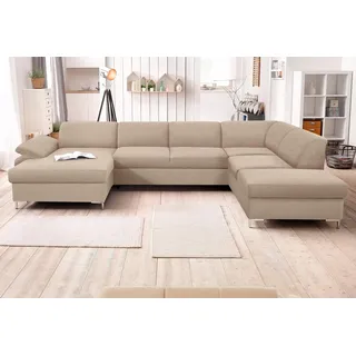 DOMO collection Wohnlandschaft Mikrofaser 3-Sitzer Beige