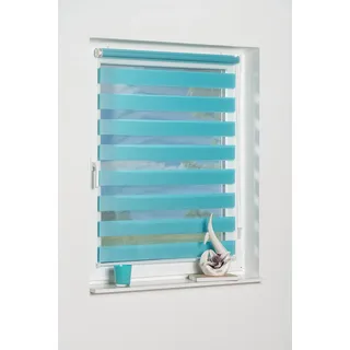 K-HOME Doppelrollo Andorra 60 x 150 cm blau/türkis