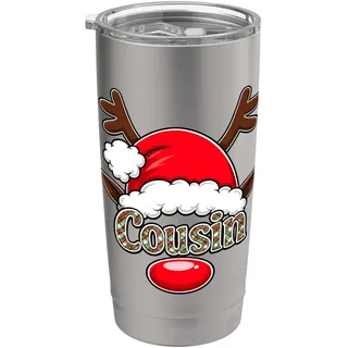 Rentier Weihnachtsmannmütze Cousin Weihnachten Familie Matching Doppelwandiger Edelstahl-Thermobecher
