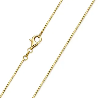 Feine Damen Venezianerkette 1mm Halskette Silber 925 vergoldet K15 | Goldkette für Anhänger aus 925 Sterling Silber mit wasserfester Vergoldung in 40-70cm von MATERIA by Matthias Wagner