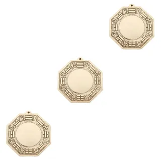HOMSFOU Bagua Spiegel Konvex Feng Shui Wandspiegel 3.23X3.03 Zoll Messingspiegel Handwerk Für Haus Außen Schutz Vor Böser Energie Förderung Von Glück Und Reichtum 3Er Set