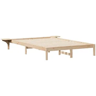vidaXL Bettgestell mit Nachttischen Natur 140 x 220 cm