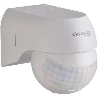 Oktaplex Ana Bewegungsmelder Aussen schwenkbar 230V IP44 180° Bewegungssensor 12m Reichweite weiß Aufputz Infrarot-Sensor