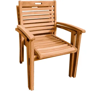 Teako Design Massive Teakholz Stapelstühle Tirol - Komfortable Outdoorstühle im 2er-Set