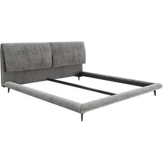 DeLife Polsterbettgestell Cusino 180x200 cm Mikrofaser Grau - Grau