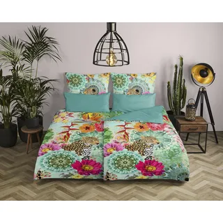 HIP Wendebettwäsche »Ximena« 2 Stk. tlg. Mako-Satin, 135x200, Reißverschluss, Wendeoptik, Mandala, Bunt, Türkis hip multi B/L: cm x cm