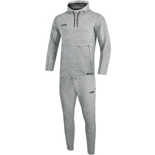 Jako Herren Jogginganzug Premium Basics mit Kapuzensweat, grau meliert, M, M9629