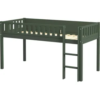 FURNLUX Hochbett Viggo Grün 90x200cm / Hauptfarbe: Grün / Abmessungen: 102 x 111 x 208 cm - Grün