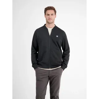 Sweatjacke LERROS "College-Sweatjacke für Herren", Herren, Gr. S, schwarz, 50% Baumwolle, 50% Polyester, Sweatjacken Sweatjacke
