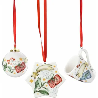 Hutschenreuther Weihnachten Sammelserie Weihnachtslieder 2025 "Alle Jahre Wieder Mini-Set 3-teilig Becher (Mini-Sternteller, Henkelbecher, Porzeallankugel)