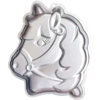 kefyixc Backform Pferd Einhorn-Kuchenform, Pferdekopf-Kuchenform, Aluminium, Kindergeburtstag 3D-Kuchen