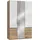 Drehtürenschrank Level by fresh to go 150 x 236 x 58 cm Braun/Weiß
