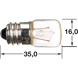 BARTHELME Kleinröhrenlampe 24V E14 Klar