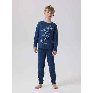Pyjama NAME IT "NKMNIGHTSET TITAN SKATER NOOS", Jungen, Gr. 86/92, grau (titan), Jersey, Obermaterial: 95% Baumwolle, 5% Elasthan, bedruckt, regular fit normal, Rundhals, Homewear-Sets Pyjama, Topseller