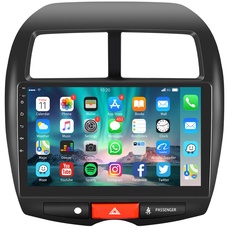 Podofo Android Autoradio für Peugeot 4008/Citroen C4/Mitsubishi ASX 1, 10" Touchscreen GPS Navi WiFi Bluetooth FM RDS Radio Spiegellink USB HD Auto-Stereo-Player