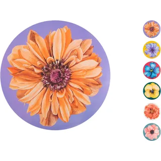 H&H Surreal Spring Set mit 12 runden Tischsets, Polypropylen, 34 cm