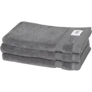 Schöner Wohnen Gästetuch , Anthrazit , Textil , 3-teilig , Uni , 30x50 cm , Oeko-Tex® Standard 100 , saugfähig, Aufhängeschlaufe, angenehm weich, hochwertige Qualität, schnelltrocknend , Heimtextilien, Badtextilien, Gästehandtücher