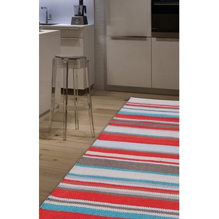 ABC Teppich aus Baumwolle Casablanca Stripes RED 55 x 140