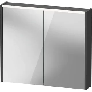 Duravit D-Code Spiegelschrank, Steckdose Typ F (EU, DE), 2 Türen, LED-Lichtfeld oben, 800x700mm, 6 W, DC7106049490000, Farbe: Graphit matt