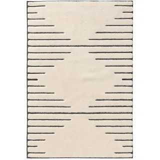 benuta Teppich Elvy Cream/Grau 200x300 cm , Kunststoff , Rechteckig , 200x300 cm , pflegeleicht , Teppiche und Böden, Teppiche