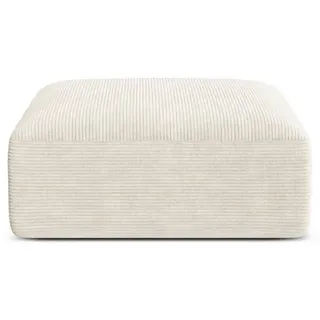 Cosmopolitan Design Pouf Campi aus Cord elfenbein , Ecru , Textil , 90x40x90 cm , Wohnzimmer, Sessel, Hocker & Hockerbänke, Poufs