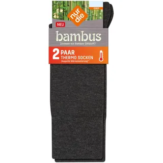 Nur Die Bambus Thermo Socke dicke warme weiche Wintersocke Thermosocke atmungsaktiv Herren, anthrazitmel., 39-42