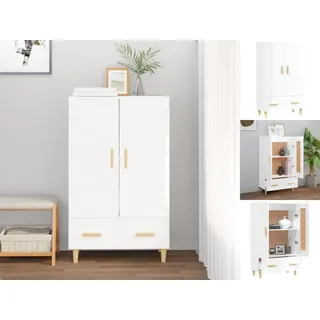 vidaXL Highboard Hochglanz-Weiß 70x31x115 cm Holzwerkstoff