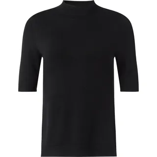 Comma, Feinstrickpullover mit Stehkragen Schwarz 36