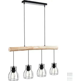 Tectake tectake® Pendelleuchte 4-flammig, 4x E27, 40 W 82 x 13,5 x 140 cm