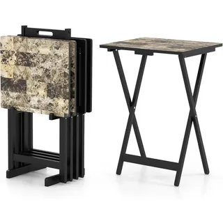 Costway Gartentisch 48 x 40 x 67 cm Schwarz