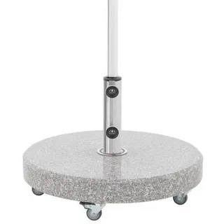 Doppler Sonnenschirmständer , Grau , Stein , 56x9x56 cm , wetterbeständig, Einsätze für unterschiedliche Rohrstärken, Rollen , Sonnenschutz, Sonnenschirmständer