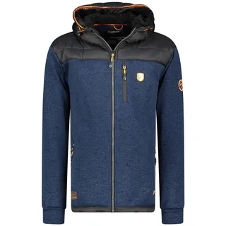 Geographical Norway Toledoama Herren-Fleece, dünn, warm, mit Reißverschluss, für Herbst, Winter, Frühling, warm, langärmlig, Pullover, weiches Fell, Komfort, Outdoor (Marineblau, XL), marine, XL
