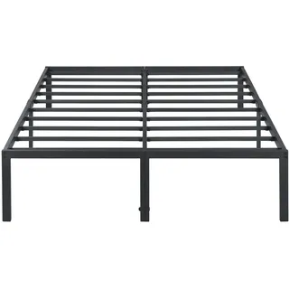 Olee sleep 45cm Stabiler Stahlbett / Stahl-Lattenrost / Anti-Rutsch-Unterstützung / Matratzenunterbau / Metallbett / Bettrahmen / Bett / 140 x 200cm / Full / Schwarz / Metall