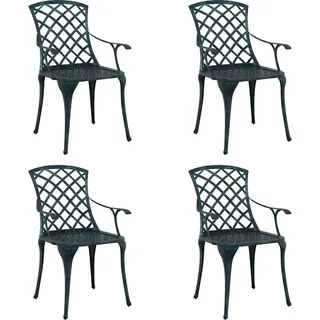 vidaXL Gartenstuhl 4 stk. Grün Aluminium - Grün