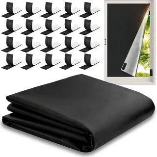 XSHAO® Fenster Verdunkelung, Verdunklungsstoff 300x150cm Verdunklungsrollo Ohne Bohren Dachfenster mit Klettband Selbstklebend, für Dachfenster Fenster Tü Freischnitt