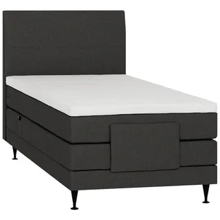 Welnova Boxspringbett , Anthrazit , Metall , H4 , 7-Zonen , Höhe ca. 19 cm , 100x200 cm , gepolstertes Kopfteil, Stoffauswahl, in verschiedenen Größen erhältlich, Matratze in verschiedenen Härtegraden erhältlich , Schlafzimmer, Betten, Einzelbetten