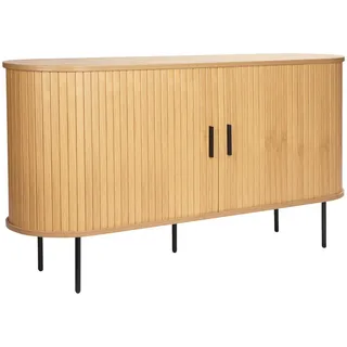 Lomoco Sideboard , Schwarz, Eichefarben , Metall , Eiche , furniert , 2 Fächer , 140x76x40 cm , Beimöbel erhältlich, stehend , Holzmöbel, Wohnwände Holz, Wohnwand Serien Holz