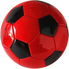 Fußball für Training oder Spiel, Größe 5, Rot und Schwarz