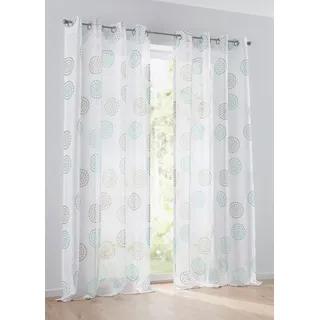 Kutti Vorhang »Bella«, (1 St.), Gardine, halbtransparent, Ausbrenner, bedruckt, Baumwolle-Polyester, blau