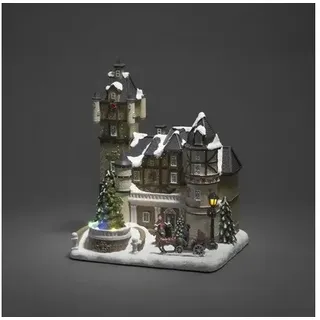 LED Szenerie Konstsmide Weihnachtshaus mit rotierendem Weihnachtsbaum H 31 cm 6