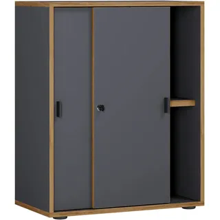 VCM Salia Aktenschrank 60,0 x 37,4 x 74,0 cm anthrazit, honig-eiche
