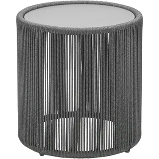 Beistelltisch MUSTERRING "Freilicht Formentera", anthrazit, grau, grau, anthrazit, H:46cm, Tische, Beistelltisch, Größerer Durchmesser von 43 cm für mehr Ablagefläche im Garten
