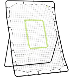 Homcom Baseball Rebounder, Tragebar Softball Pitchback-Netz, Rückprallnetz mit Schlag-Zone, Schwarz
