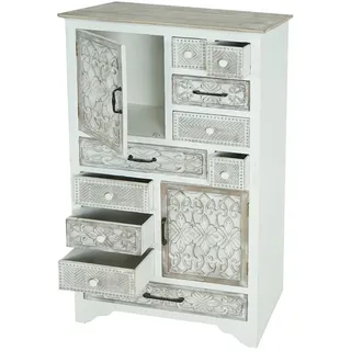 MCW Kommode Weiß, Braun , Holzwerkstoff , 81x150x40 cm , Kleinmöbel, Kommoden, Highboards