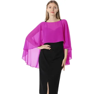 Hotshawl Capelets für Damen, Chiffon-Umhang, Schals und Wickeltuch, für Abendkleid, Hochzeitsumhänge, Rose, Einheitsgröße