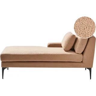 Beliani Rechtsseitige Chaiselounge EWRON Bouclé Sandbeige
