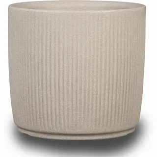 Scheurich Linetto 40, Pflanzgefäß/Blumentopf/Pflanzkübel, rund, Farbe: Sand, hergestellt mit recyceltem Kunststoff, 10 Jahre Garantie, für den Außenbereich