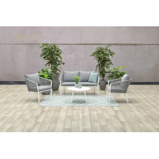 Garden Impressions FLEURIE Rope Alu Lounge Set Gartenmöbel Sitzgruppe weiss