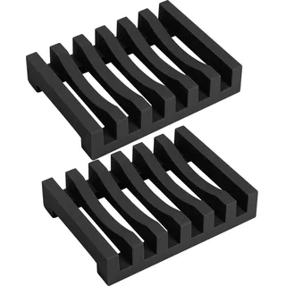 Topsky 2er-Pack Lange Haltbar Seifenschale Silikon mit Selbstentleerender Drainage, Trocknungsdesign, für Küche, Duschraum, Badezimmer (Schwarz) - Halten Sie Ihre Seife länger frisch und sauber!
